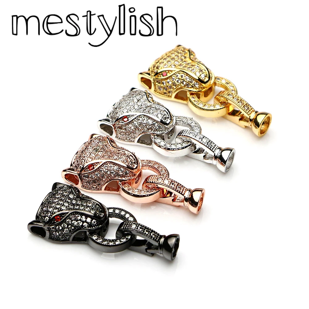 Meстильный 2 шт./лот микро проложенный кубический цирконий с леопардовой головкой