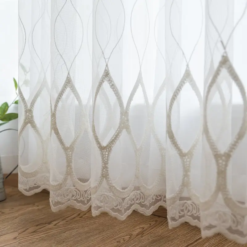 Тюль с вышивкой в европейском и американском стиле полуоконная перегородка для