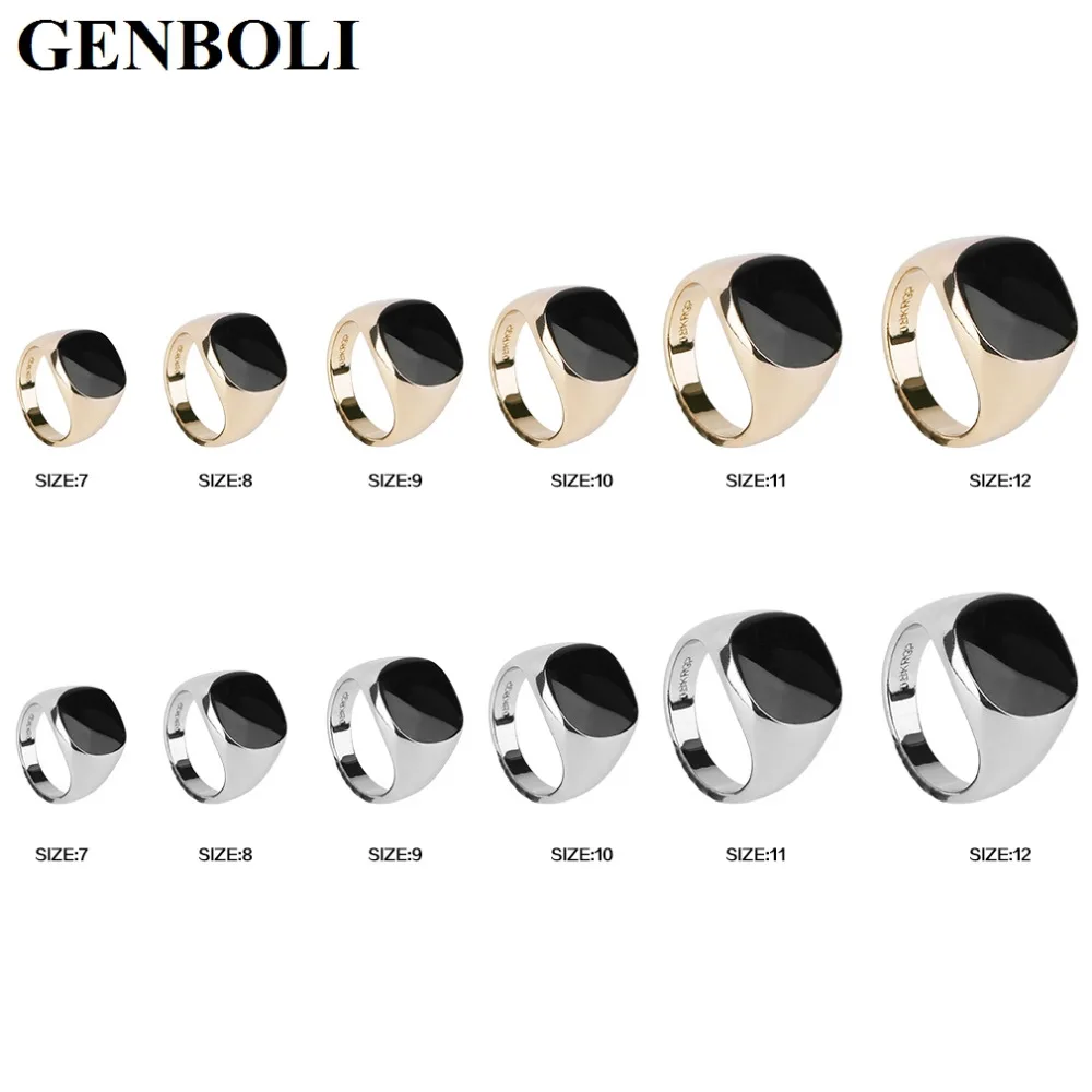 Роскошные мужские кольца GENBOLI золотистого и серебристого цвета ювелирные