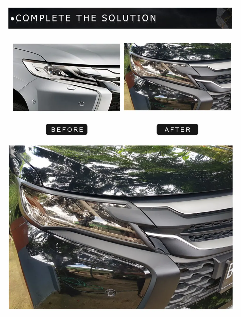 Черный головной светильник для MITSUBISHI PAJERO SPORT Shogun Sport автомобильные аксессуары ABS для montero sport YCSUNZ