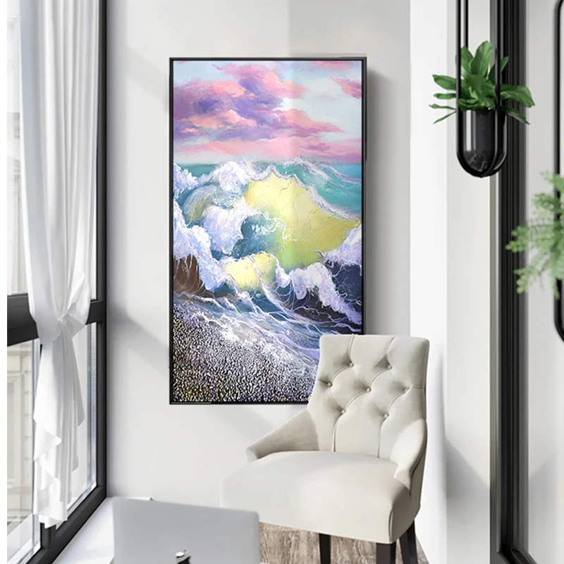 

Abstract Colorful Seascape Canvas Painting Posters Print Modern Decor Wall Art Pictures For Living Room Bedroom Aisle Entrance