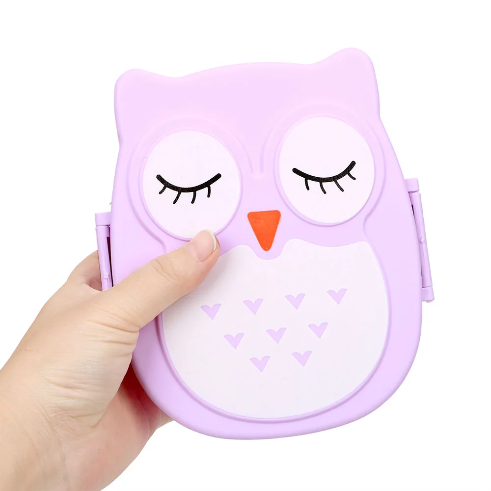 900ML Owl Shape Lunch Box Children Bento Boxes Lunchbox with Spoon Fork Cute Kitchen Accessories Food Container Storage Case