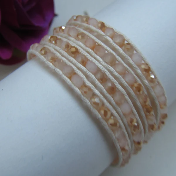 Бесплатная Доставка! Ручной работы граненый 4 мм Чистый золотой/теплый белый