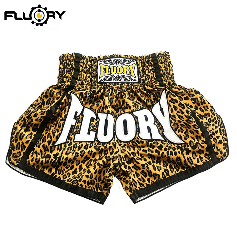 Женские и мужские шорты FLUORY muay thai леопардовые MTSF52 | Спорт развлечения
