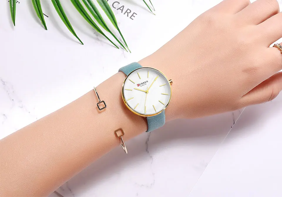 CURREN простые кожаные аналоговые кварцевые женские часы Montre Femme новые часы под платье женские наручные часы женские модные повседневные часы