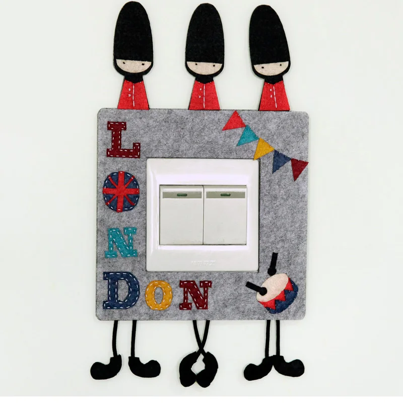 Солдатский стиль мультяшный войлок переключатель наклейка для детей Забавный DIY