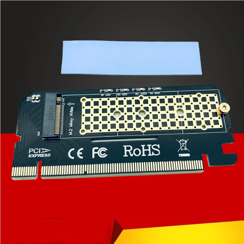 M.2 NVME PCIE to M2 адаптер LED NVME SSD M2 PCIE x16 карта расширения интерфейс адаптера компьютера M.2 NVMe SSD NGFF To PCIE 3,0X16