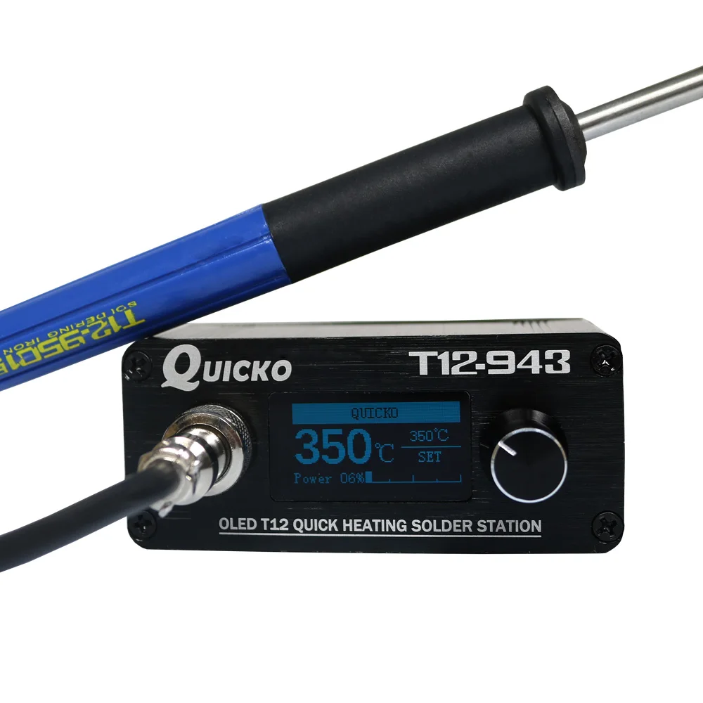 

MINI T12-943 OLED-STM32 1.3inch Digital display soldering station With DC24V3A US/EU power supply and Metal handle and K tip