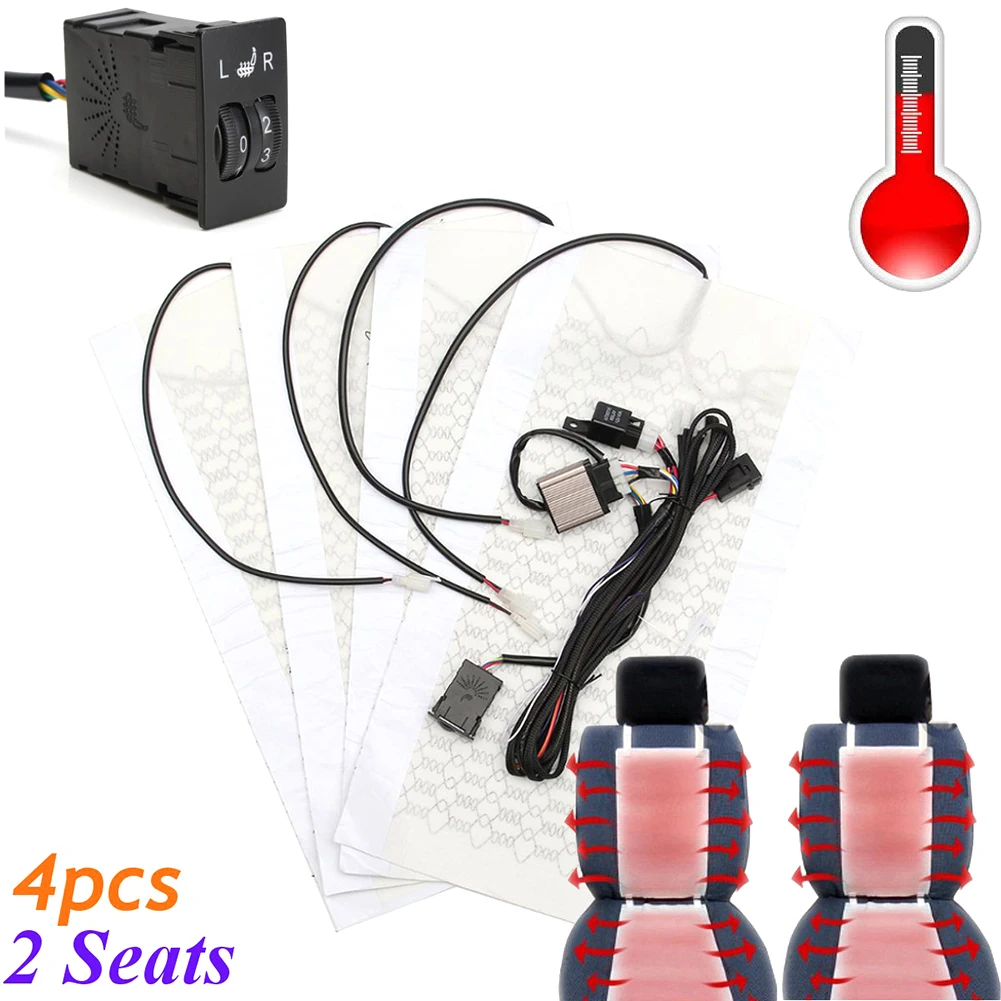 4 шт. подогреватель для 2 сидений автомобиля 12 В из углеродного волокна|seat cushion