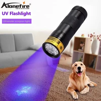 alonefire 12 led 395nm ultraviolet flash light cat dog pet urine money hotel uv detector mini flashlight travel lamp aaa battery