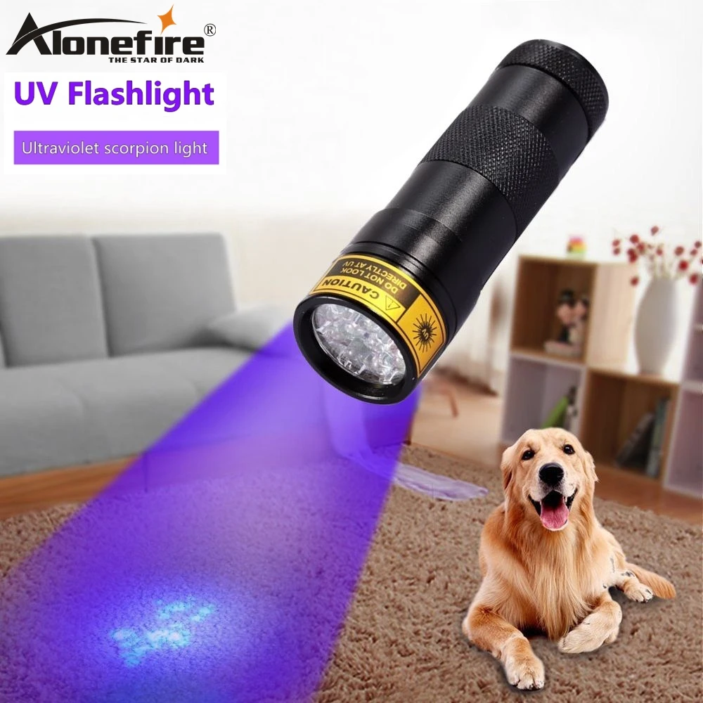ALONEFIRE 12 Led 395 нм ультрафиолетовый светильник онарь для кошек собак мочи денег