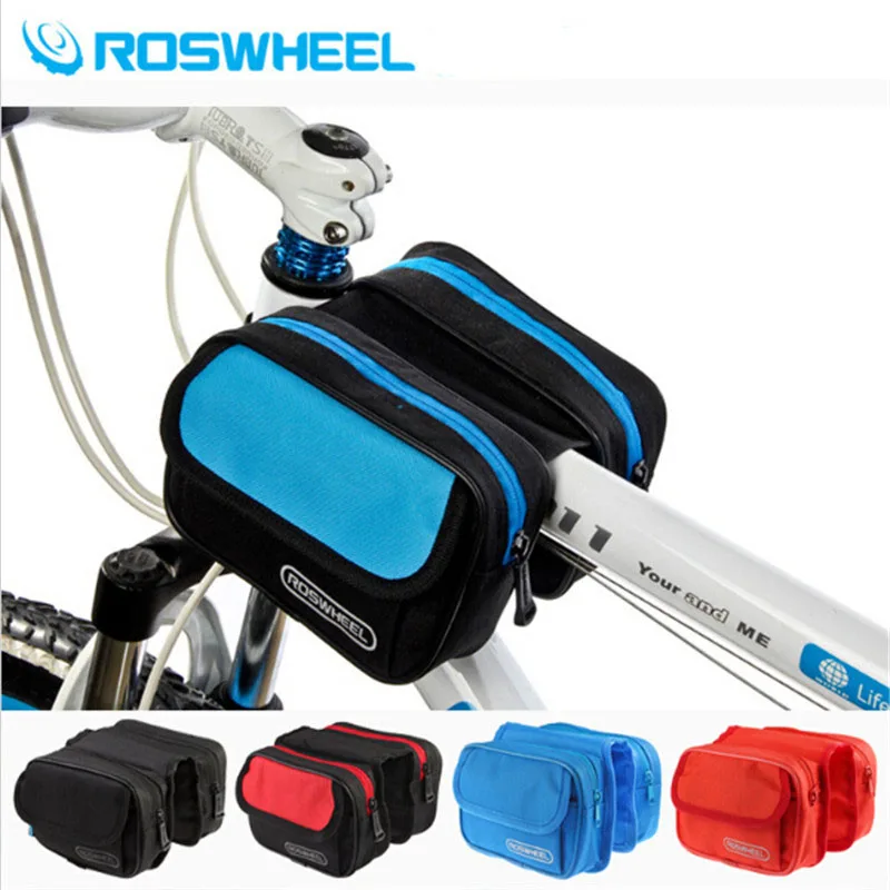 

ROSWHEEL велосипедная Рама с передней головкой, верхняя труба, сумка для горного велосипеда, велосипедная сумка для сотового телефона, двойная ...