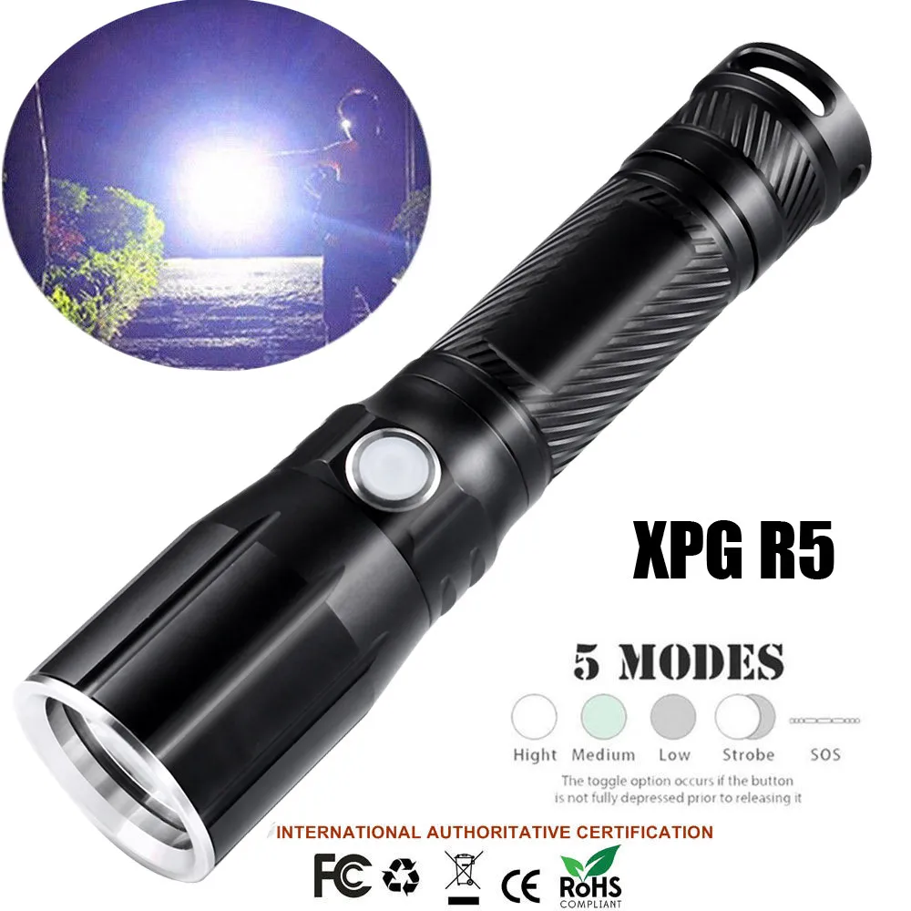 Новинка 2018 высокое качество 5 режимов XPG R5 водонепроницаемый фонарик наружный