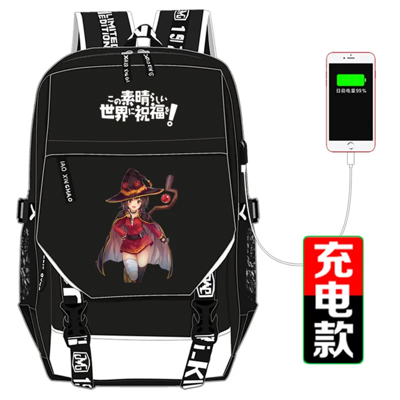 KonoSuba: Божье благословение на этот чудесный мир! Kawaii женский рюкзак Akua Megumin школьные сумки рюкзак Mochila Feminina - Цвет: A