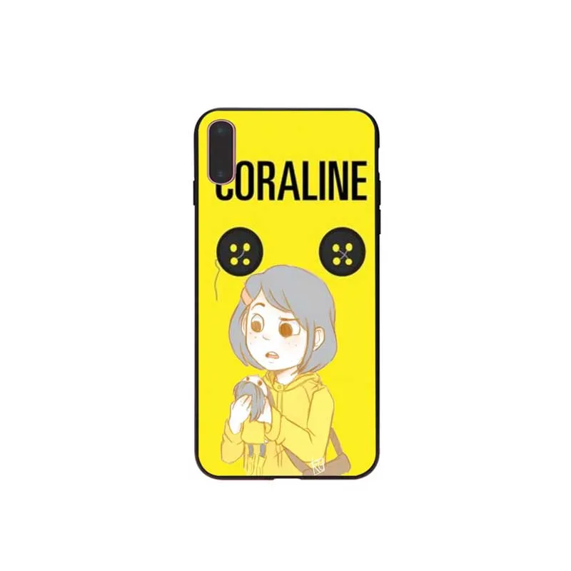 Черный мягкий чехол Coraline E La Porta Magica для телефона iPhone 7 8 6 6S Plus X XS MAX 5 5S SE XR