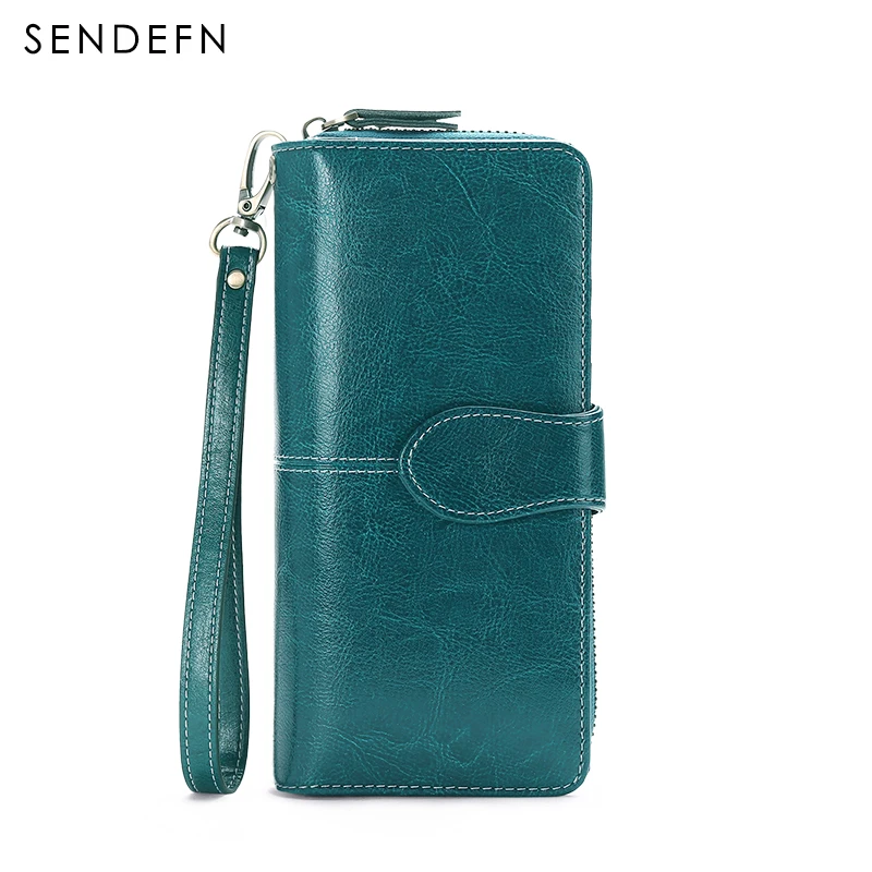 Качественный клатч модный новый кожанный раздельный кошелек женский длинный на