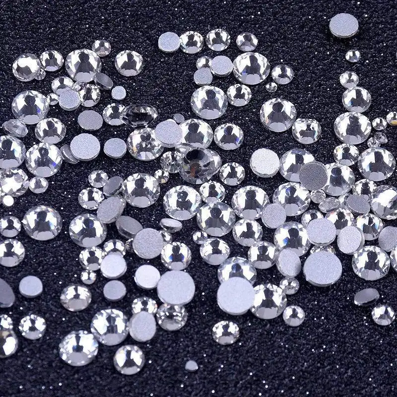 ААА горный хрусталь SS3-SS40 crystal AB Ясно 3D дизайн ногтей украшения Драгоценные камни не стразы с плоской задней стороной на горячей фиксации для ногтей арт 042