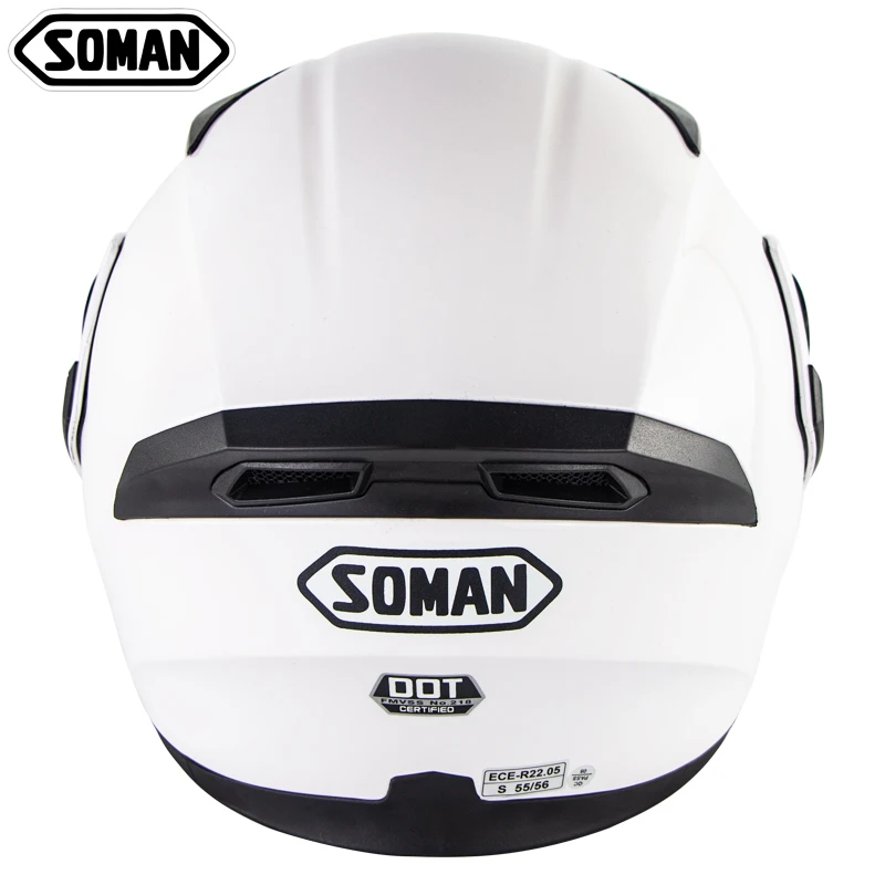 Soman Full Face Motorcycle Street Helmet with K5 Rainbow Lens Motor Bike Racing Helm Motocross Casco Casque Moto DOT SM955 | Автомобили и
