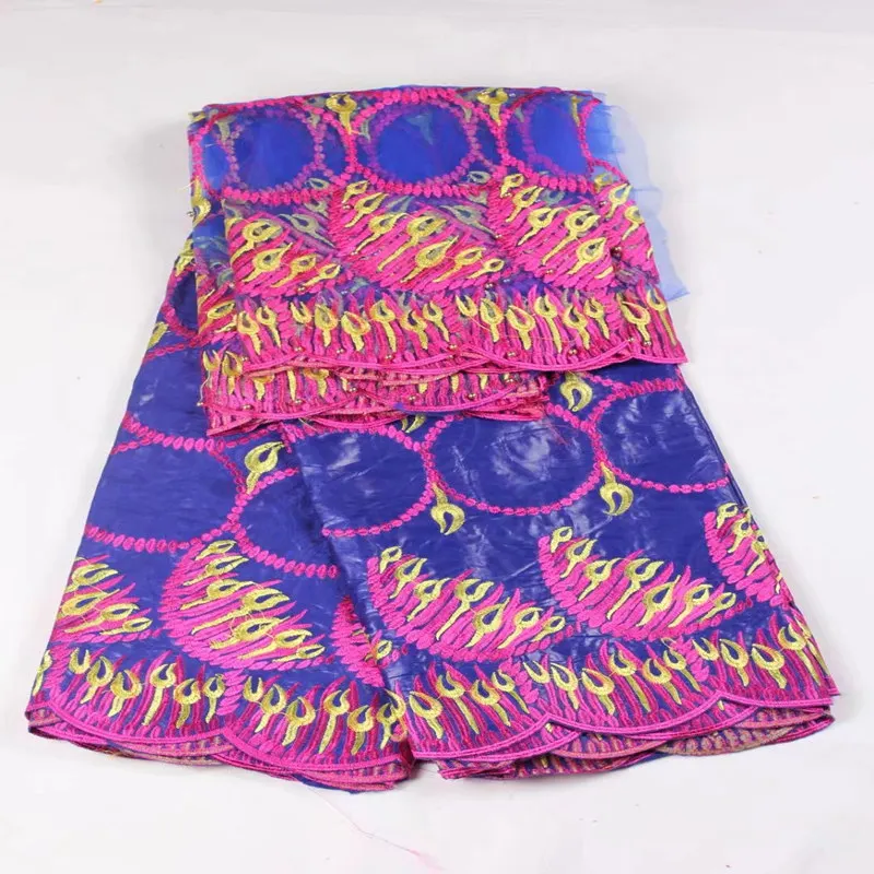 Вышитые Базен хлопчатобумажной ткани с 2 метров чистой кружева дизайн высокое