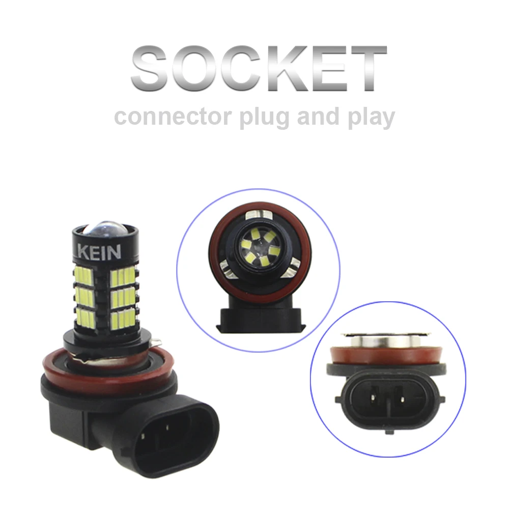KEIN 2 шт. H8 H11 светодиодные лампы 4014 54SMD противотуманные фары автомобильные DRL