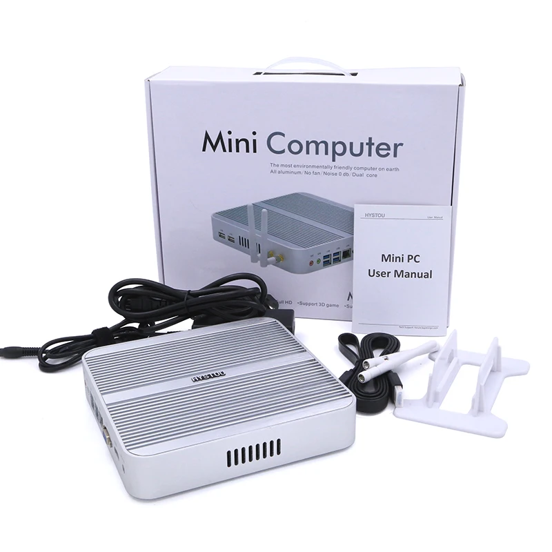 Hystou Broadwell безвентиляторный мини ПК Intel Core i7 5550u HD6000 Windows 10 компьютер неттоп 4K HTPC VGA