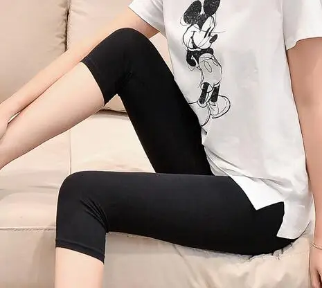 zongchanghei Джеггинсы S-7XL летние леггинсы женские короткие леггинсы тонкие однотонные Стрейчевые серые черные белые 6XL 5XL 4XL 3XL - Цвет: zongchanghei