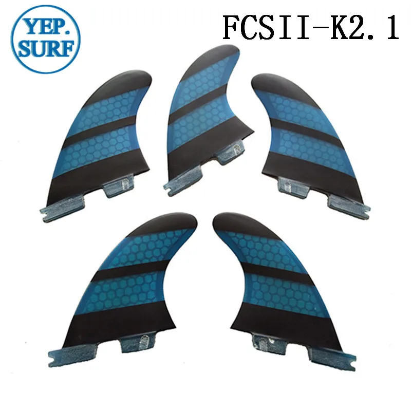 FCS2 K2.1 плавники tri quad set Surf для серфинга голубые сотовые плавники|Серфинг| |