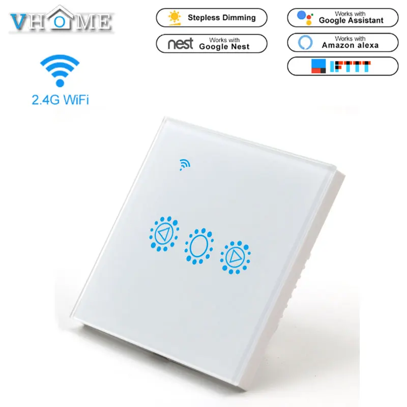 Vhome сенсорный выключатель света ЕС/Великобритания Wifi затемнения настенный
