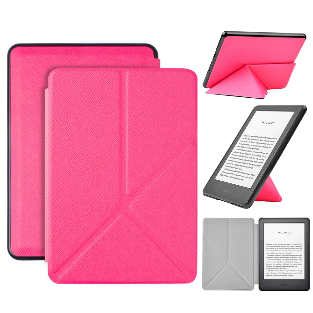Умный чехол подставка оригами для amazon Kindle 2019 выпущенный кожаный книжка
