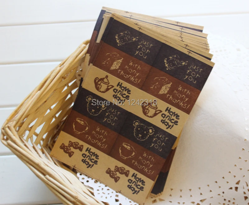 Ручная работа только для вас большое спасибо хорошего дня бумажные наклейки 6