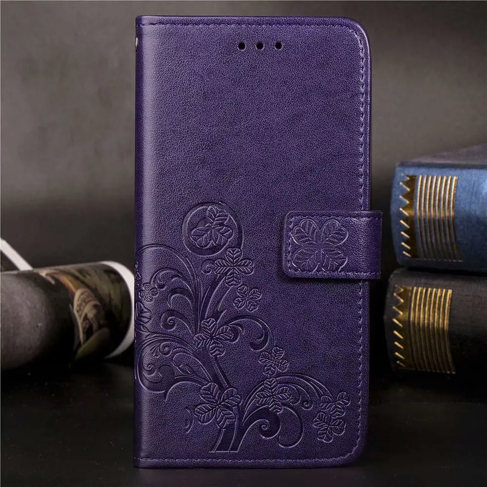 Кожаный флип-чехол с подставкой и цветами для Meizu M5 M3 M5 M6 Note M5S M5 S Mini Note 8 V8 Pro M8 Lite X8 Note 9 - Цвет: Purpel