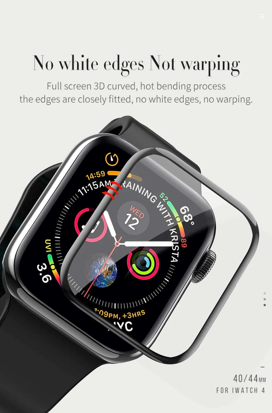 Оригинальная изогнутая 3D Защитная пленка для Apple i-Watch 4 полное покрытие Защитное стекло для Apple Watch Series 4 мм 40 мм 44 мм пленка