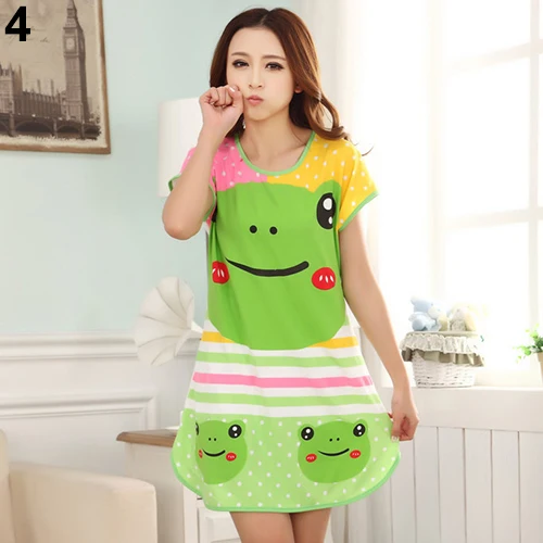 Популярная женская пижама с рисунком в горошек Милая Ночная рубашка коротким