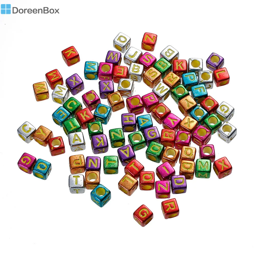 Doreen Box акриловые бусины разделители квадратные произвольные с эмалью