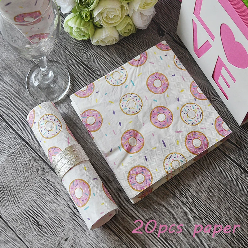 Розовый пончик ярлыки бутылки с водой сладкий Пончик вечерние Декор Baby Shower