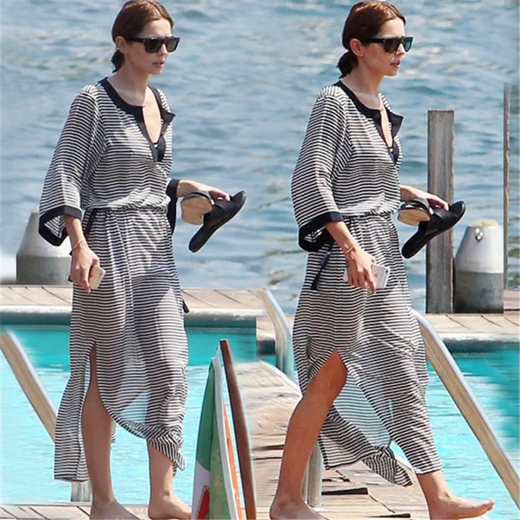 

Женский купальный костюм Robe De Plage, шифоновый черный и белый цвета, пляжная одежда для купания, 2019