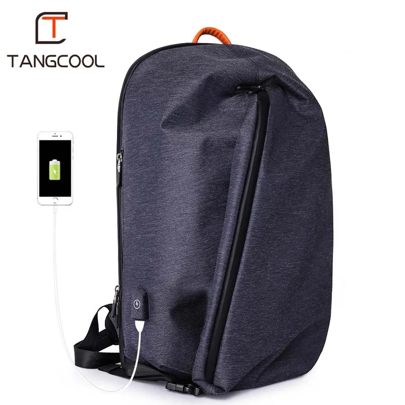Tangcool, модный мужской рюкзак, многофункциональный, с usb зарядкой, для мужчин, 16,5 Дюймов, для ноутбука, рюкзаки для школьников, рюкзак для путешествий - Цвет: Синий