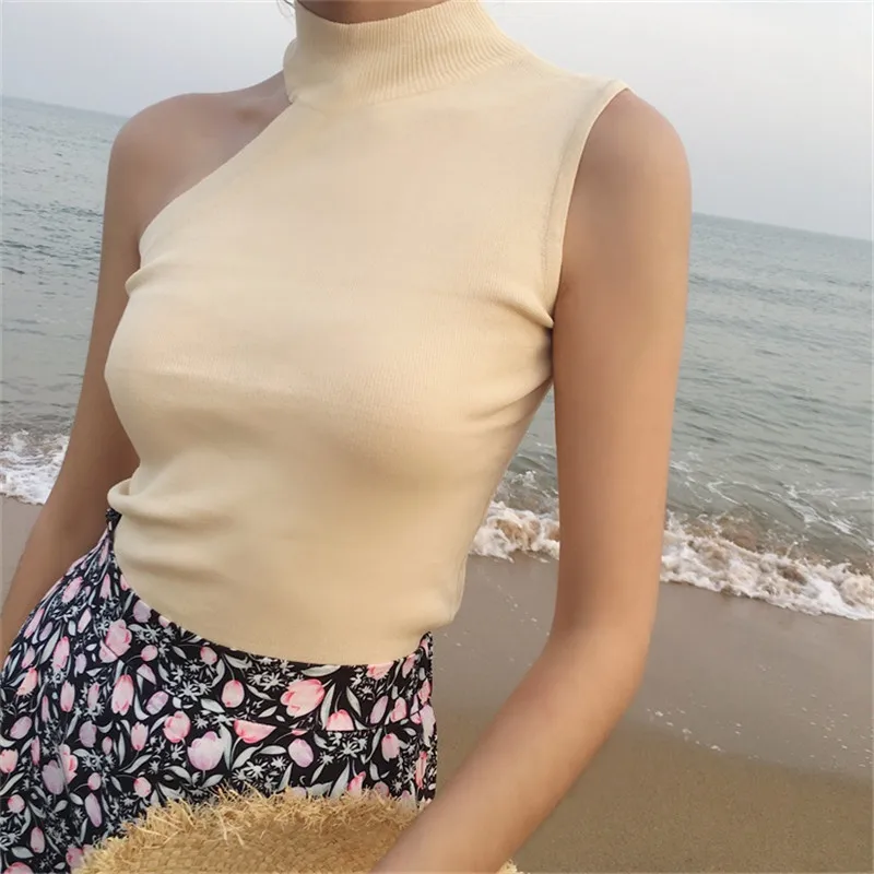 Женская футболка с О-образным вырезом Летняя трикотажная без рукавов 2108 | одежда