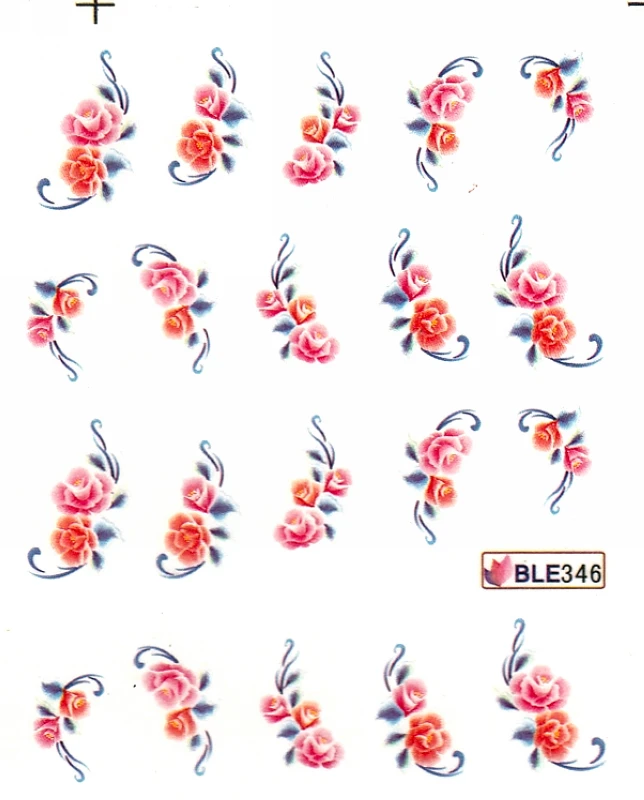 11 упак./лот переводка NAIL ART наклейки на ногти Цветок Трава мультфильм ветряная