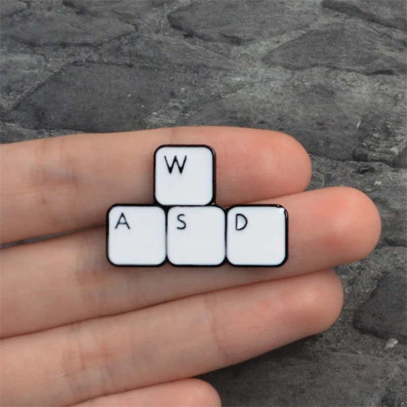 WASD заколки для клавиатуры компьютерные геймерские значки броши ювелирные