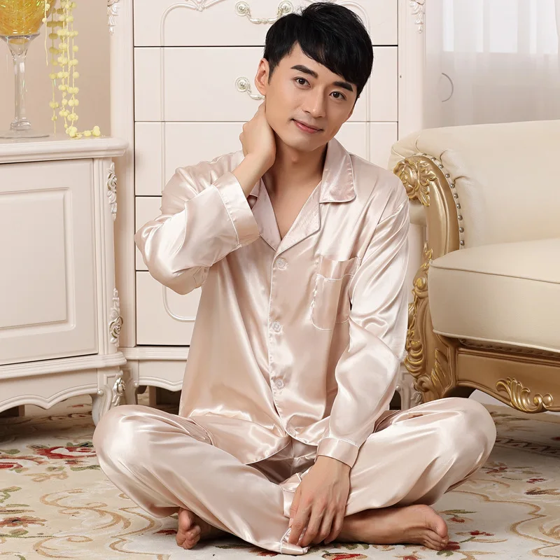 

Summer New Rayon Lovers Pajamas Set Plus Size 3XL Long Sleeve Nightwear 2 PCS Shirt&Pant Couple Home Wear Casual Sleepwear 3XL