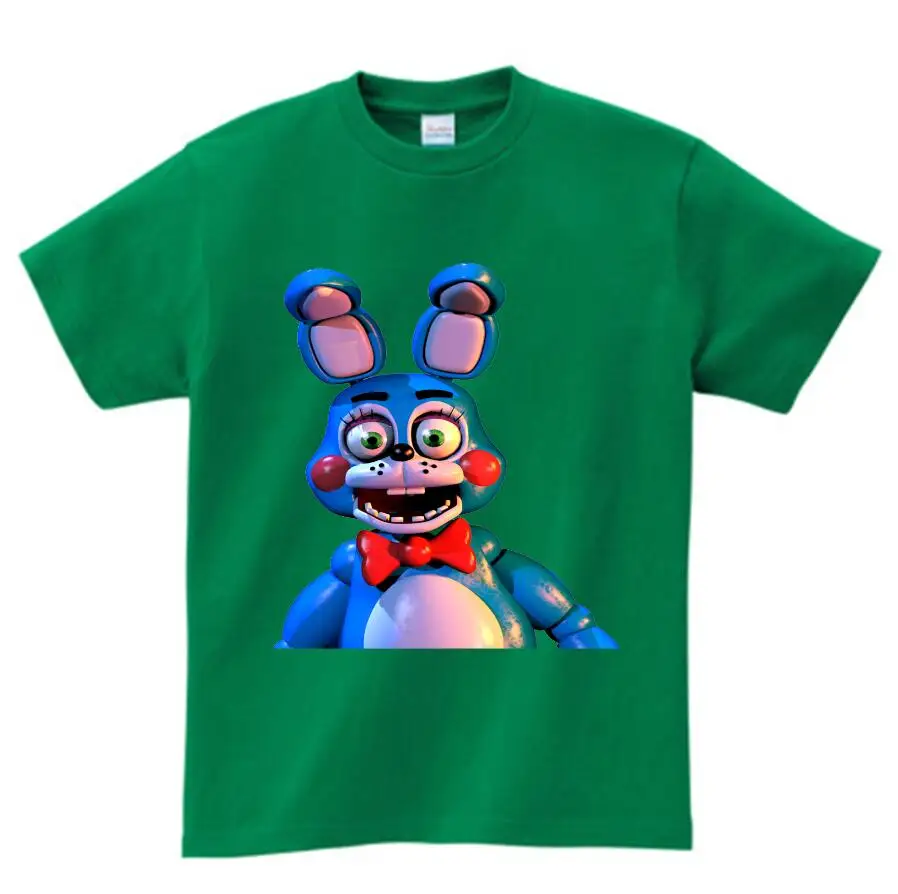 green childreT-shirt Футболка для мальчиков летняя детская футболка с принтом «пять ночей с Фредди» FNAF Детская одежда Одежда для девочек с принтом «Фредди 2» Футболки с рисунками - Цвет: green childreT-shirt