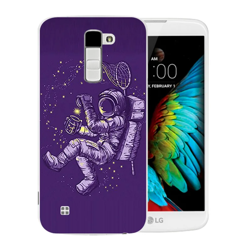 Back Cover For LG K10 LTE K420N K430 K430ds F670 Soft TPU Space Moon Pattern Phone Cases for K410 Clear Matte Shell |