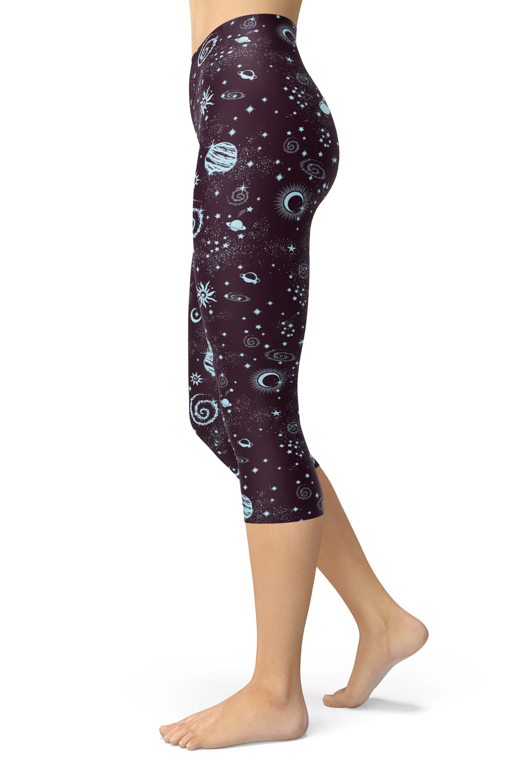 Женские Капри с космическим принтом Галактики камуфляжные мягкие облегающие