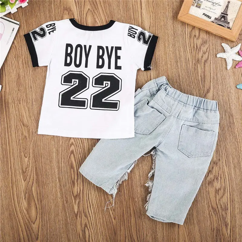 Детская Костюмы летний комплект для новорожденных Обувь девочек футболка с