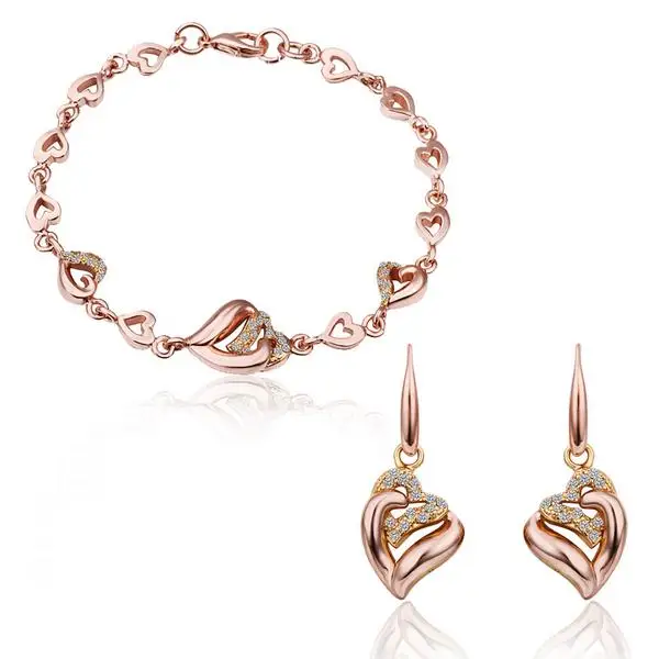 Fashion Four-piece Multi-thread Charm Earing Necklace Elegant Charming Free Mixed Styles Gold Plated Jewelry Set | Украшения и