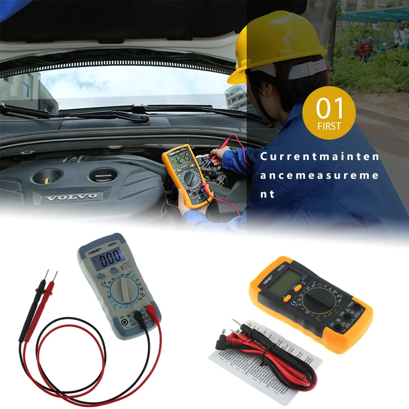 A830L Цифровой мультиметр измерительный Вольтметр Амперметр Омметр|Мультиметры| |