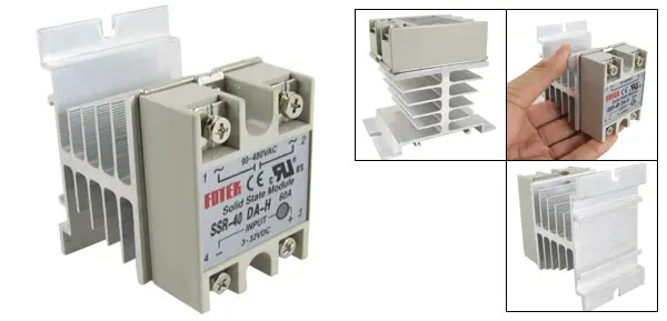 SSR-40 DA-H DC-AC твердотельные реле SSR 40A 3-32 В постоянного тока/90-480 V AC w теплоотвод