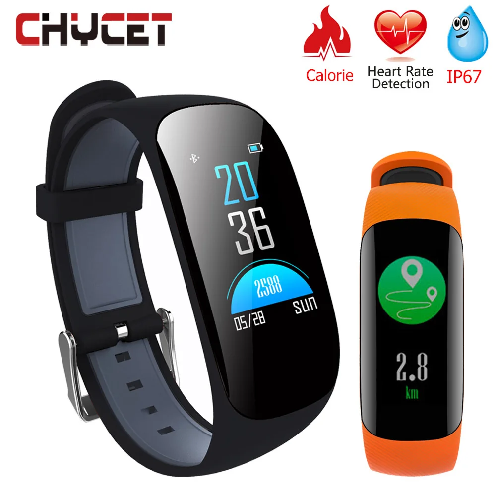 Смарт браслет Chycet Z17C с пульсометром Водонепроницаемый Фитнес Gps спортивные часы