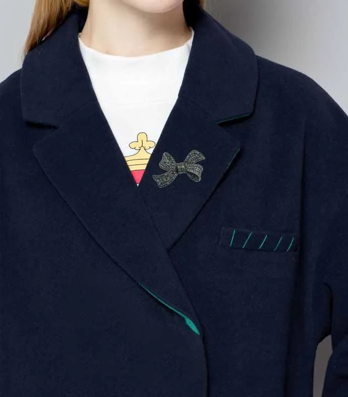 Модные украшения черный Цвет Стразы Броши бант для женщин с большим бантом брошь